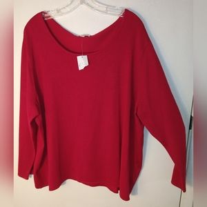 Women's Plus Size 26w/28w Red Sweater/Knit Top NWT Long Sleeve CATO EST. 1946
